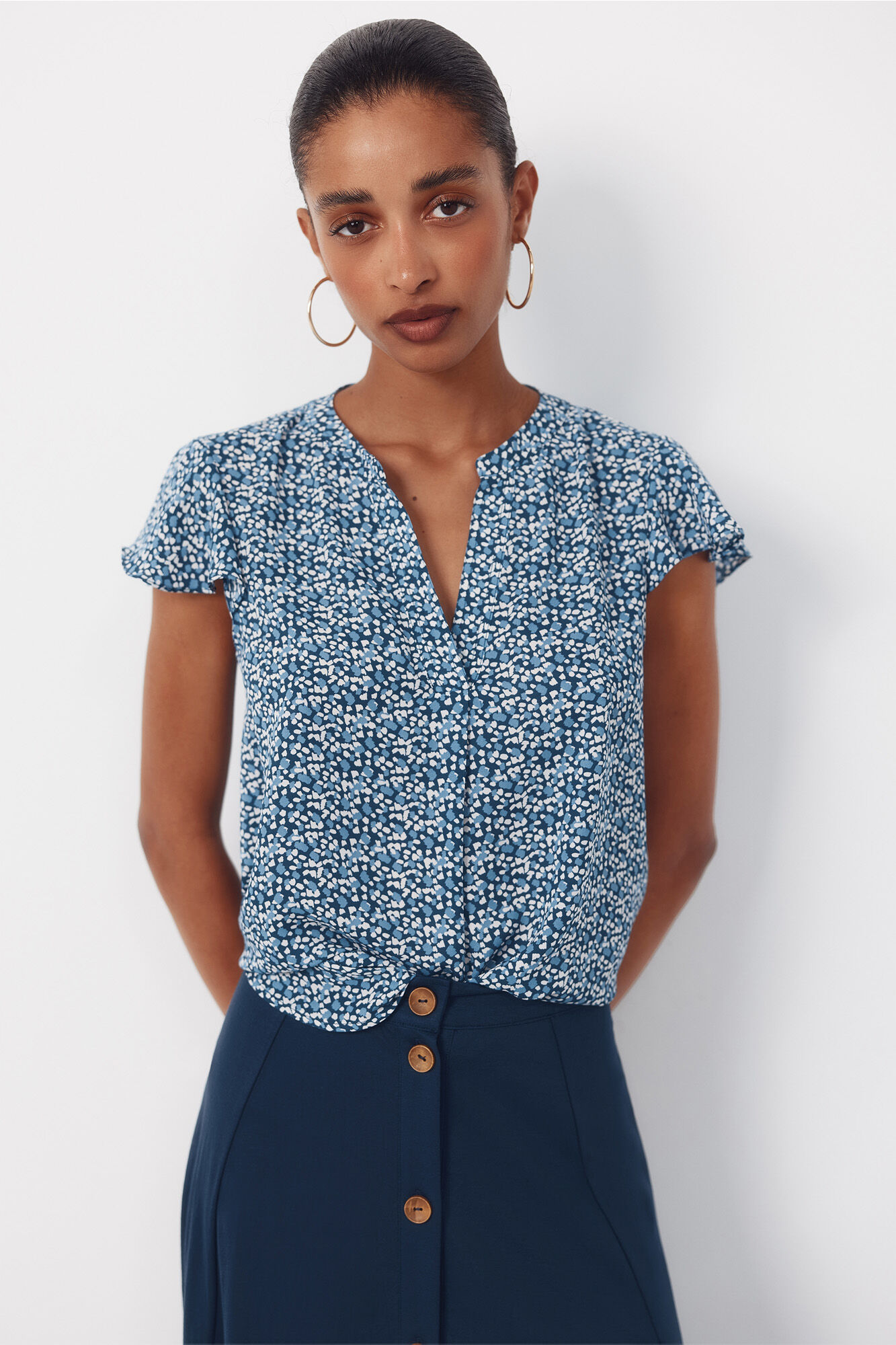 Cortefiel Blusa fluida manga vuelo