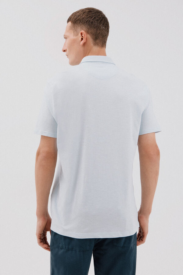 Cortefiel Polo liso slub Azul