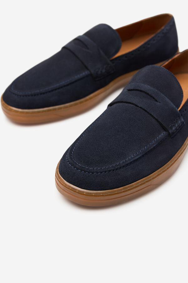 Cortefiel Mocas&iacute;n piel Azul marino