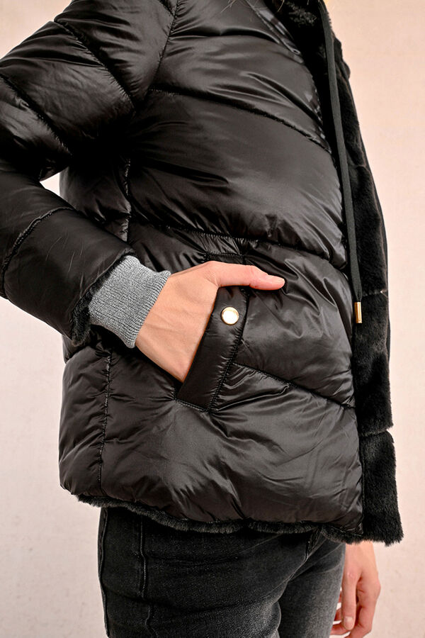 Molly Bracken Chaqueta de mujer acolchada con capucha Negro