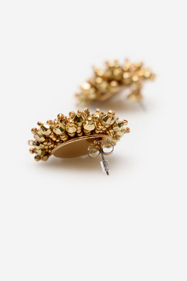 Cortefiel Pendientes pomp&oacute;n abalorios Dorado