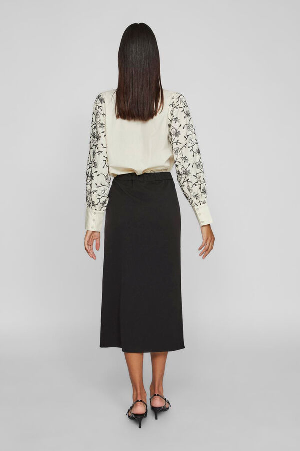 Vila Falda midi con apertura delantera Negro