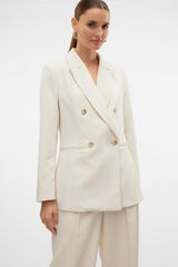 Vero Moda Blazer larga doble botonadura Gris