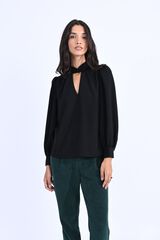 Molly Bracken Blusa de manga comprida com la&ccedil;ada Preto