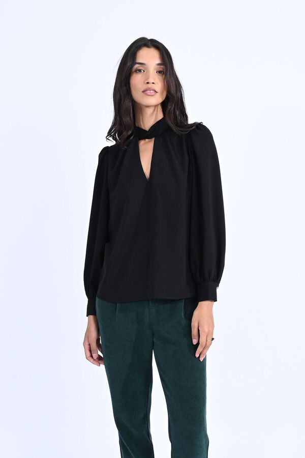 Molly Bracken Blusa de manga comprida com la&ccedil;ada Preto