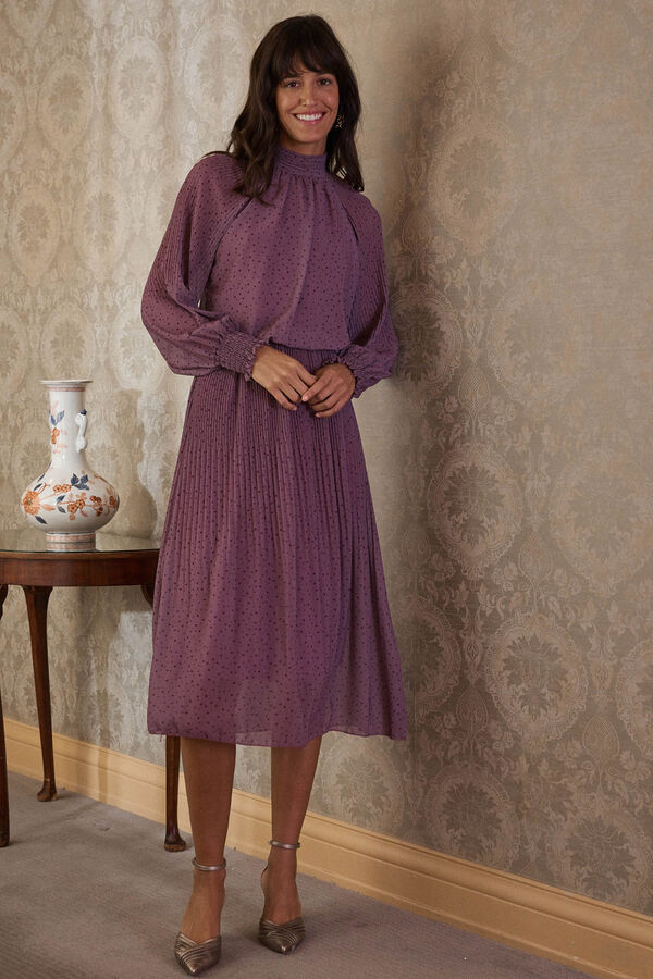 Pol&iacute;n Et Moi Vestido longo Carlita Roxo