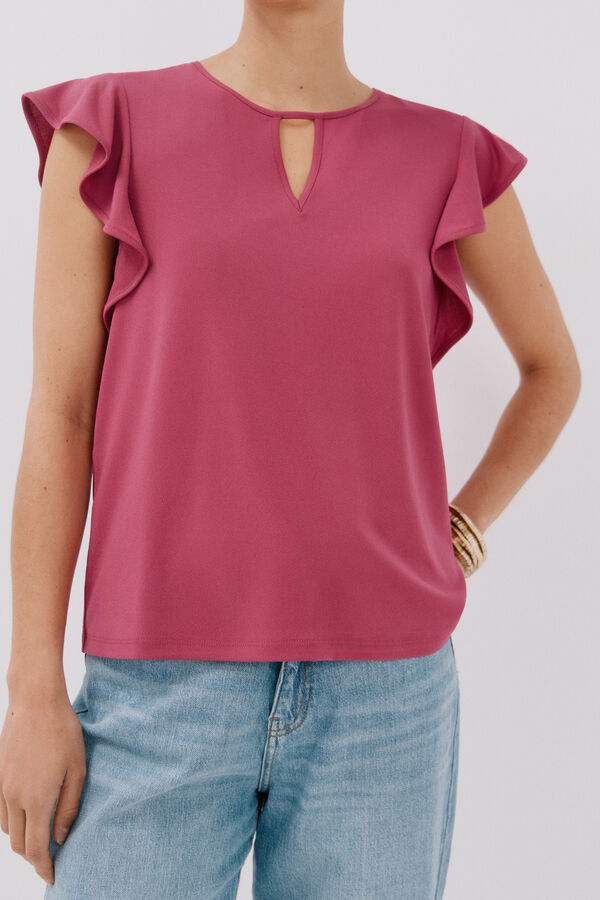 Cortefiel Top de punto l&aacute;grima Morado