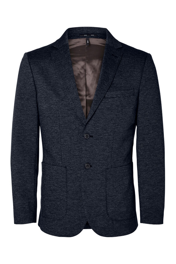 Selected Americana Slim Fit confeccionada con materiales reciclados. Azul marino