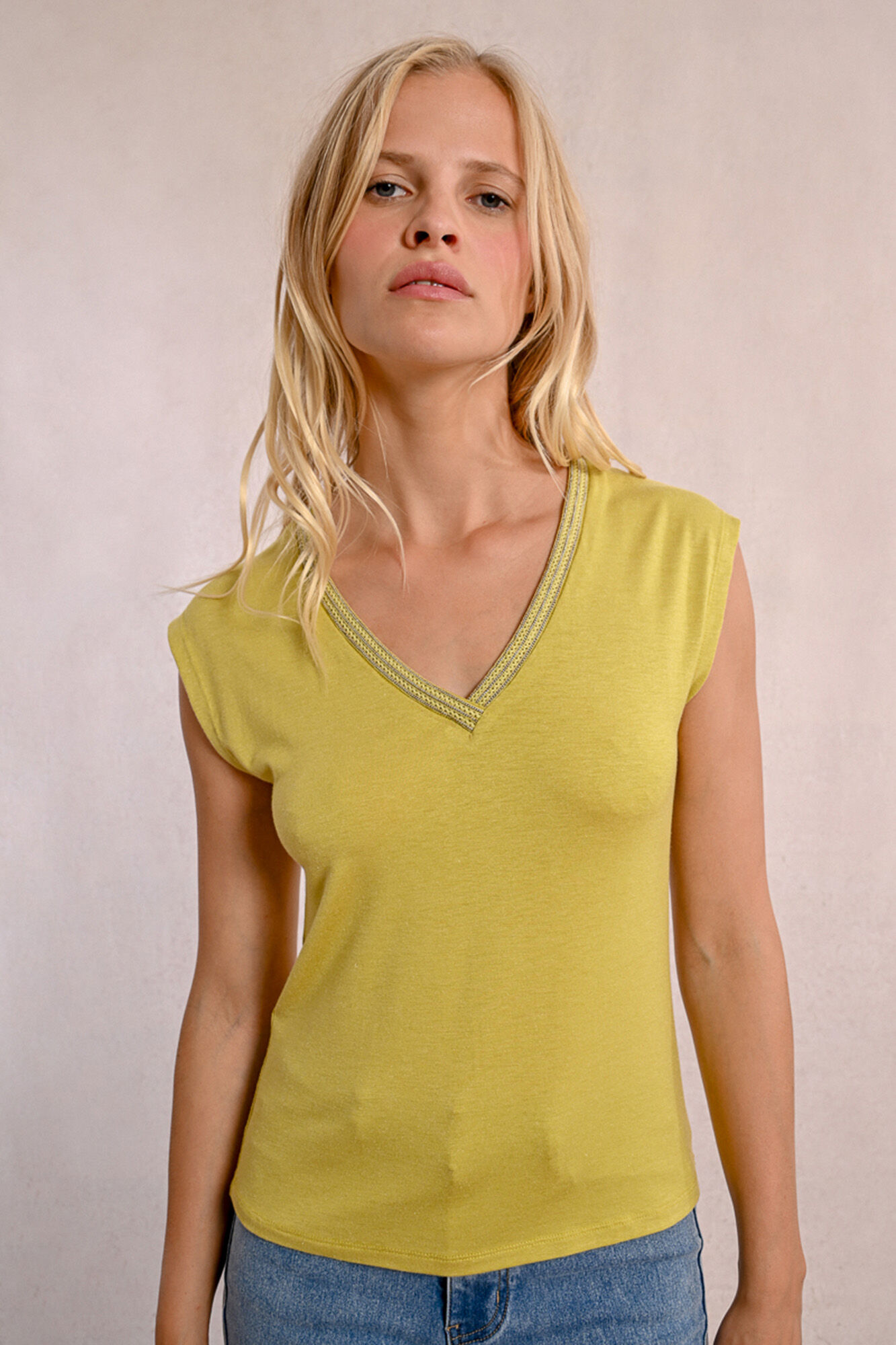 Molly Bracken Camiseta de manga corta detalle ribete