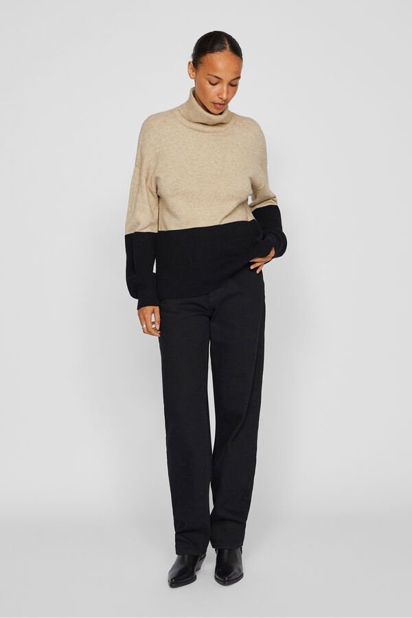 Vila Jersey de punto bicolor Estampado blanco