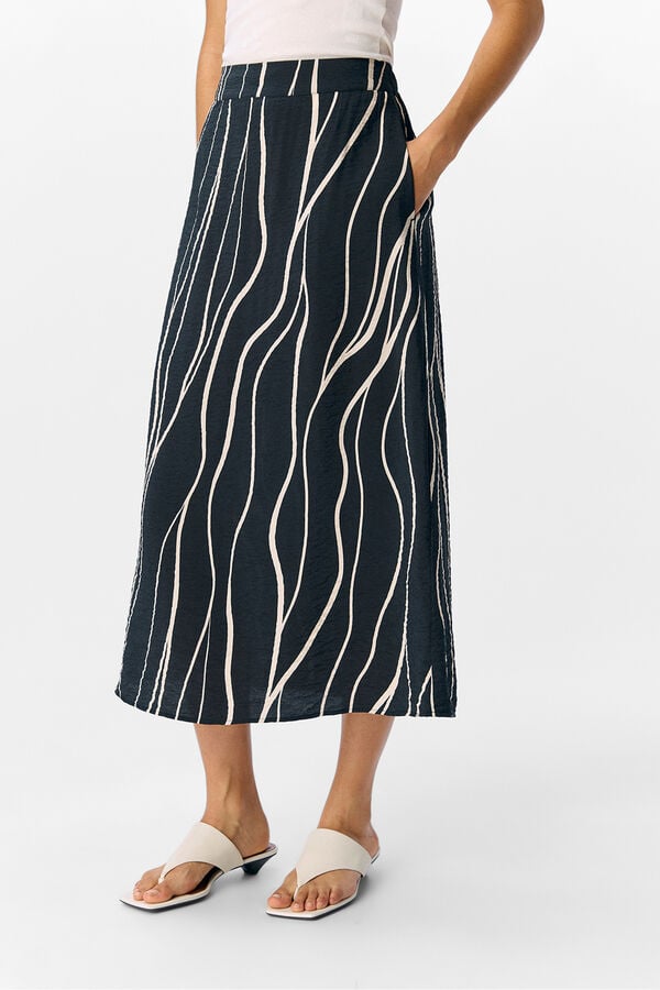 Object Falda midi estampada Negro