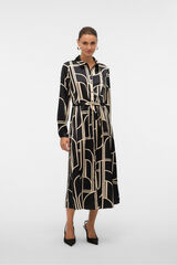 Vero Moda Vestido 7/8 camisero satinado Negro