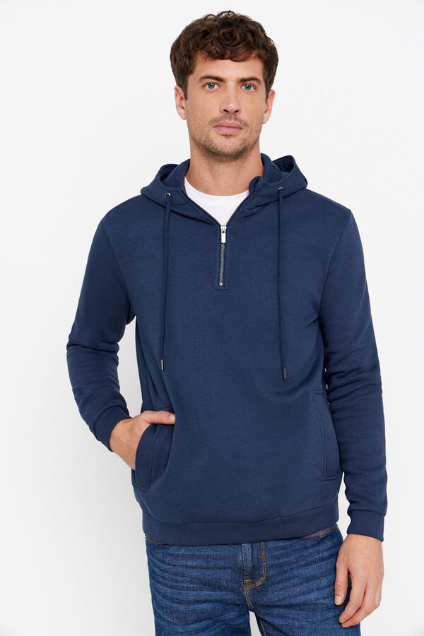 Cortefiel Sudadera capucha Azul oscuro