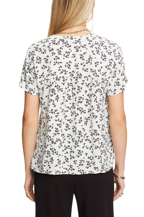 Esprit Blusa manga curta estampado floral viscose Impressão