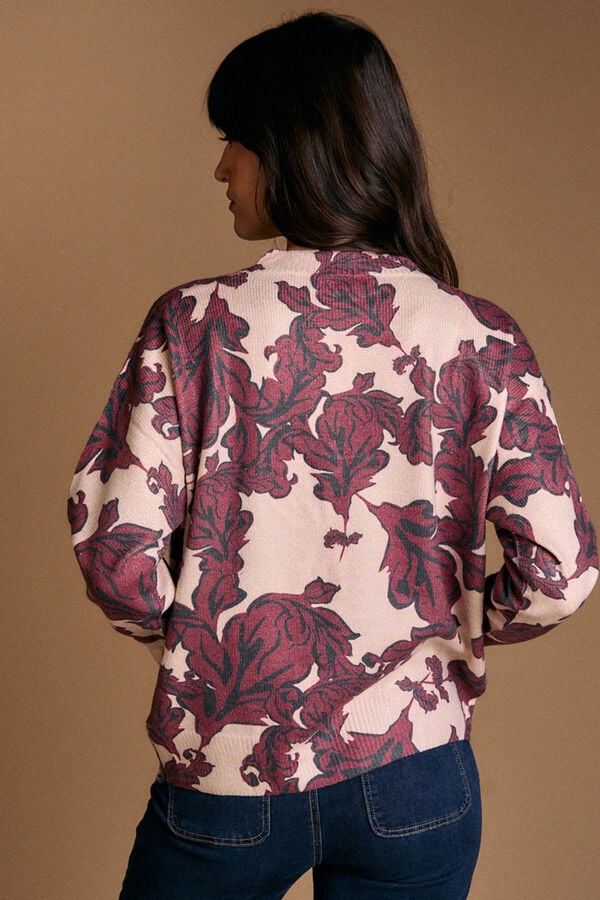 Pol&iacute;n Et Moi Jersey estampado lurex Isaline Estampado granate