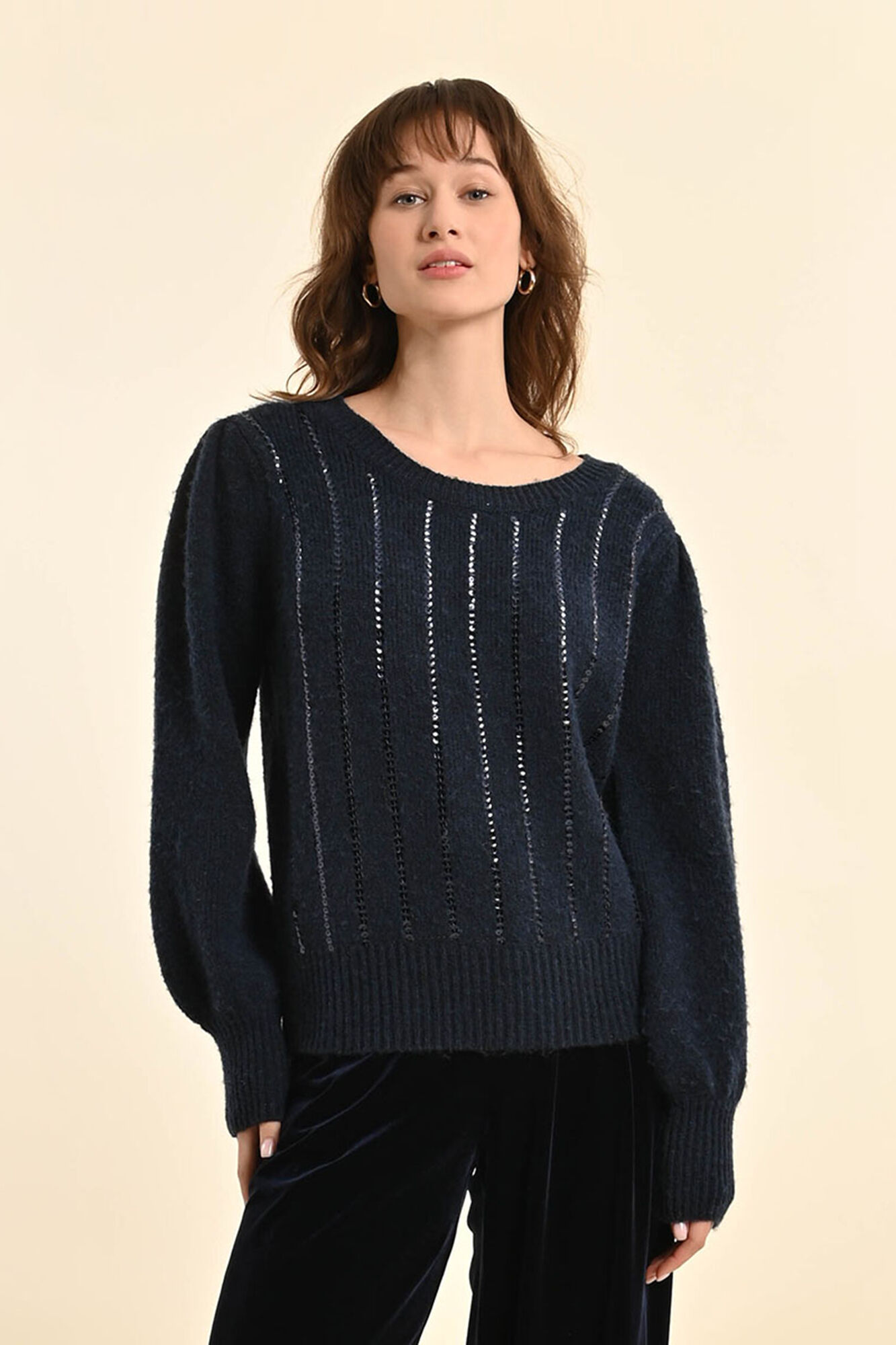 Molly Bracken Jersey de mujer de manga larga detalle lentejuelas