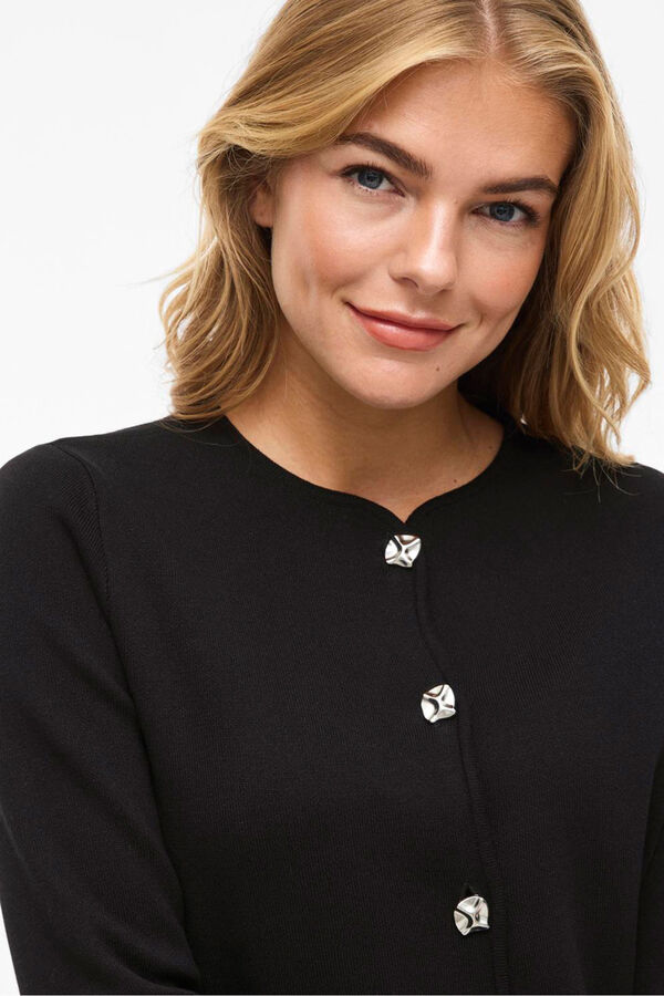 Vila Chaqueta de punto abotonado con viscosa Negro