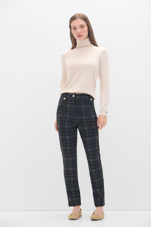 Cortefiel Pantal&oacute;n de punto roma Estampado verde