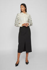 Vila Falda midi con apertura delantera Negro