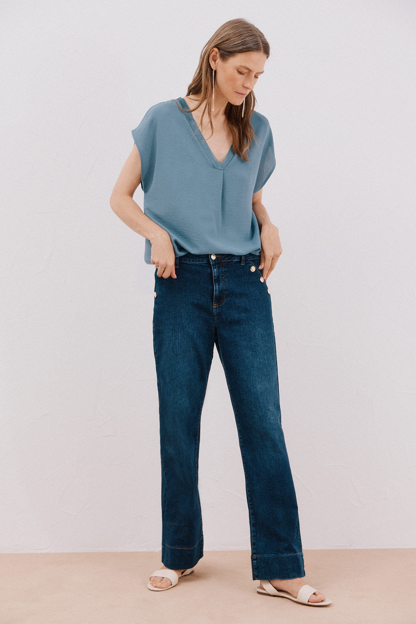 Cortefiel Blusa com detalhe canelado