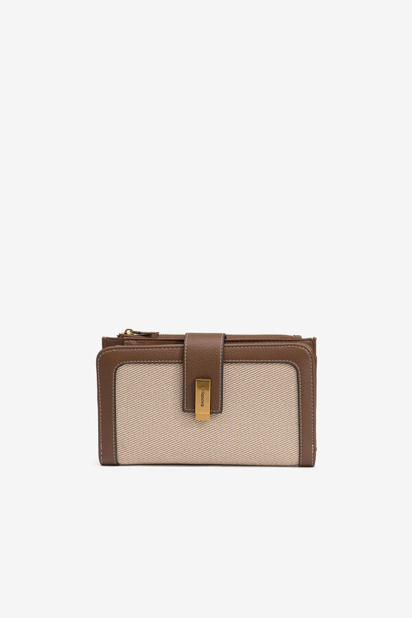 Vilanova Monedero efecto lona combinado Beige