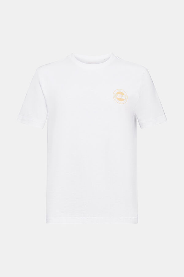 Esprit Camiseta algod&oacute;n logo y transfer en espalda Blanco