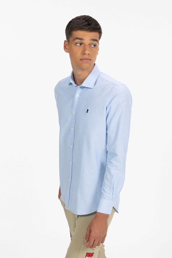 elPulpo Camisa oxford b&aacute;sica  Azul
