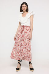 Vero Moda Falda midi estampada Rojo