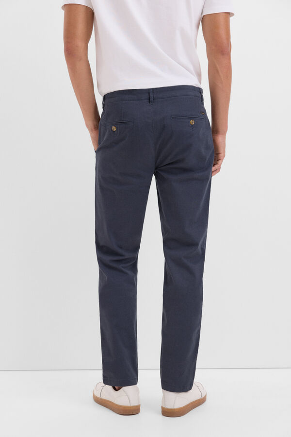Cortefiel Pantal&oacute;n chino estampado slim fit Azul marino
