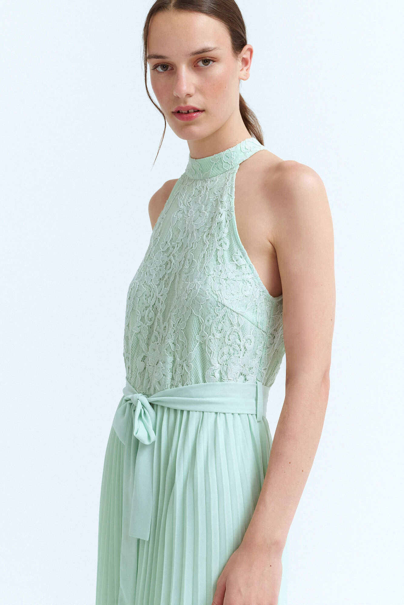 Vila Vestido de fiesta plisado con encaje