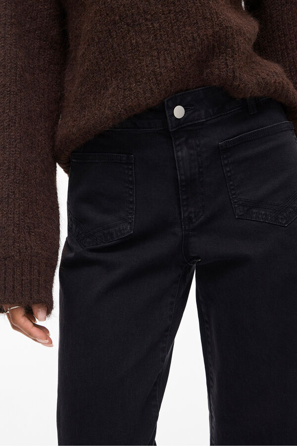 Vila Pantal&oacute;n ancho con bolsillos delanteros Negro