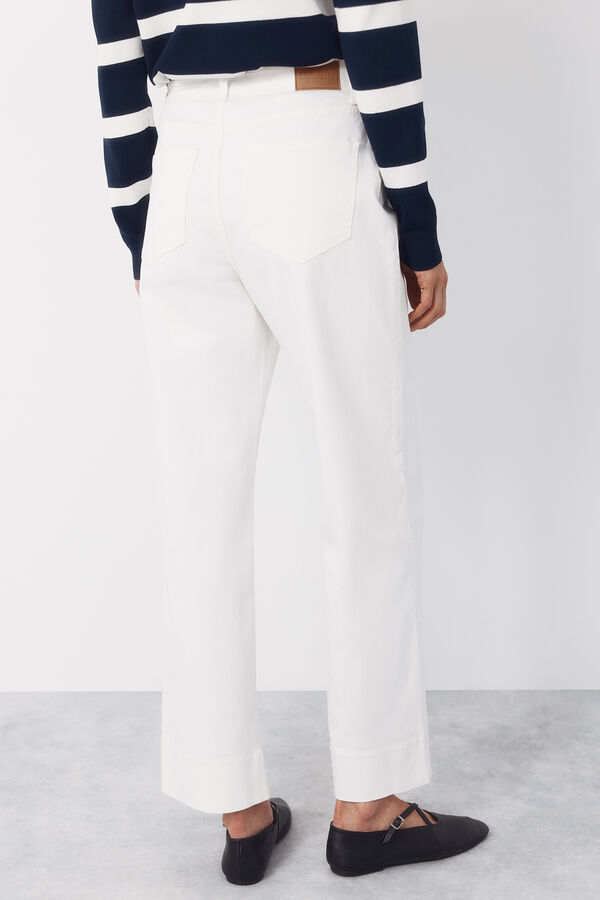 Cortefiel Jeans Palazzo botones Branco