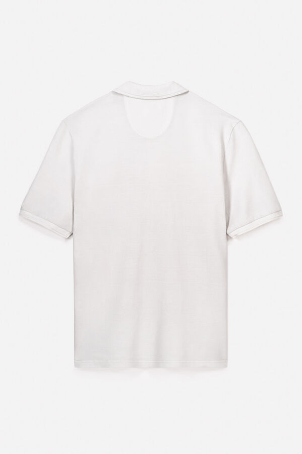 OOTO Polo pique lavado bordado avión Gris