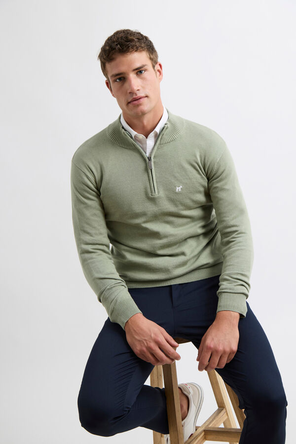 Williot Camisola Meia Fecho-&Eacute;clair Verde