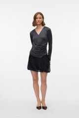 Vero Moda Top de manga larga tejido metalizado Gris oscuro