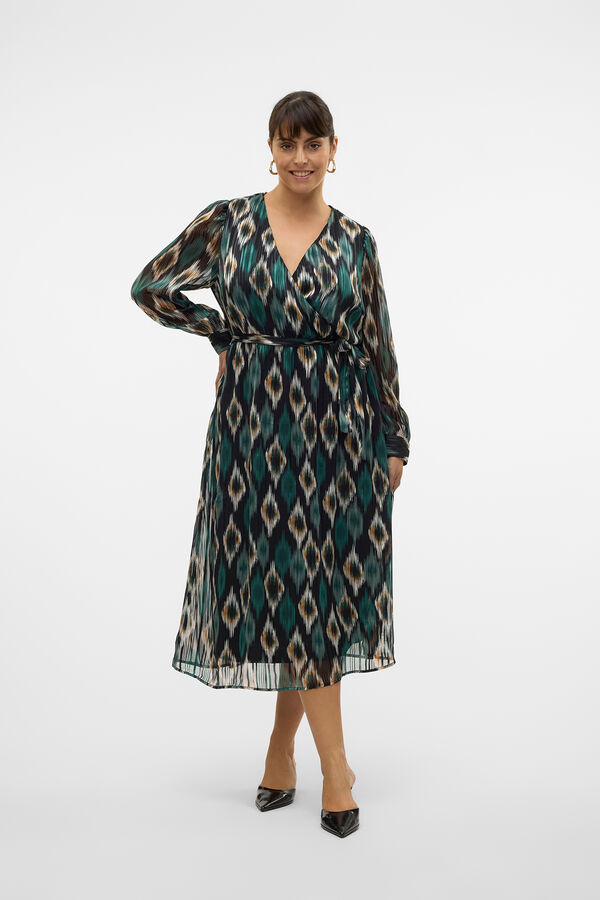 Vero Moda Curve Vestido midi de talla grande Verde oscuro