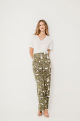Vila Printed flowing trousers Verde