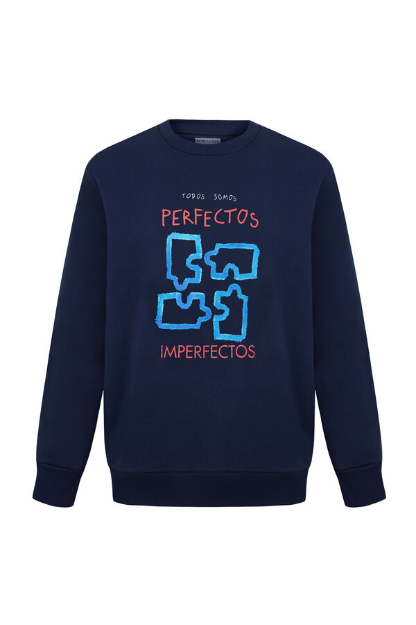 Cortefiel Sweatshirt Perfectos Imperfectos Azul