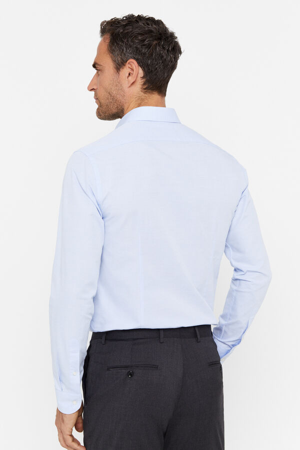 Cortefiel camisa elegante estruturada slim fit fácil de engomar Azul