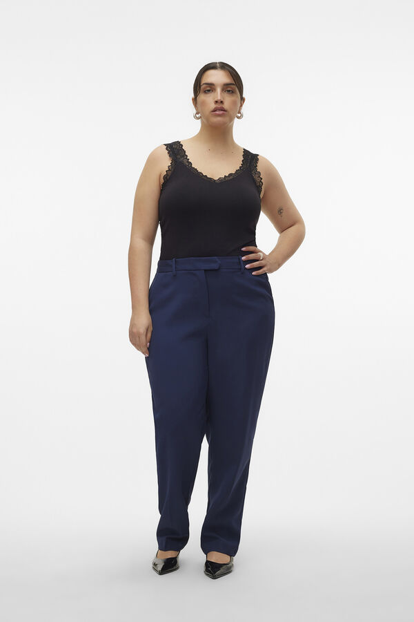 Vero Moda Curve Pantal&oacute;n de traje talla grande Azul marino