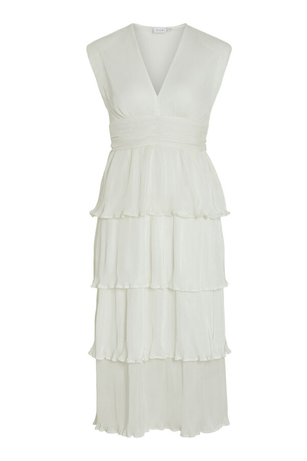Vila Vestido de novia midi con volantes Blanco