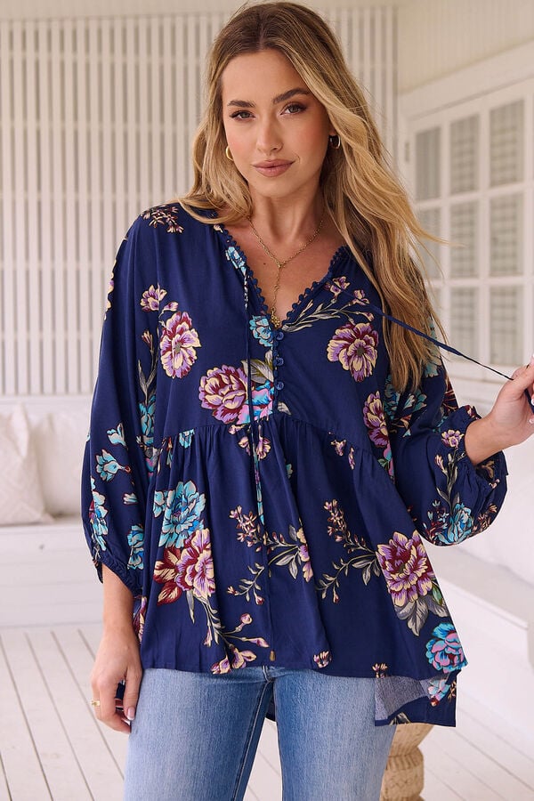 Jaase Blusa manga francesa oversize Chloe Azul