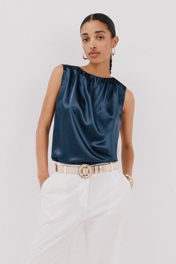 Cortefiel Top combinado Azul