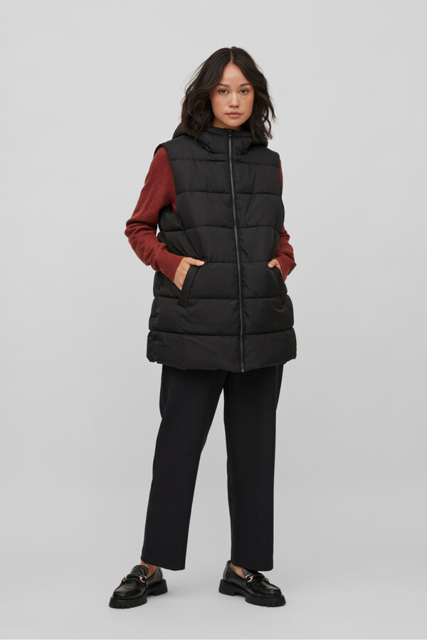 Vila Colete de mulher acolchoado Preto