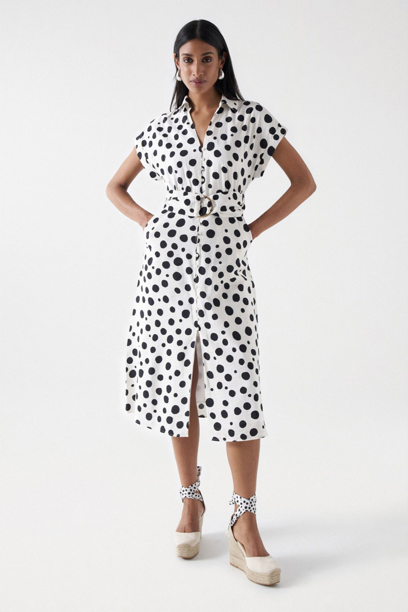 Salsa Jeans Vestido midi de lunares