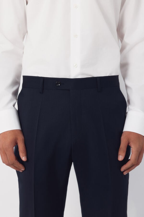 Cortefiel Pantal&oacute;n de traje liso COOLMAX&reg; Azul marino