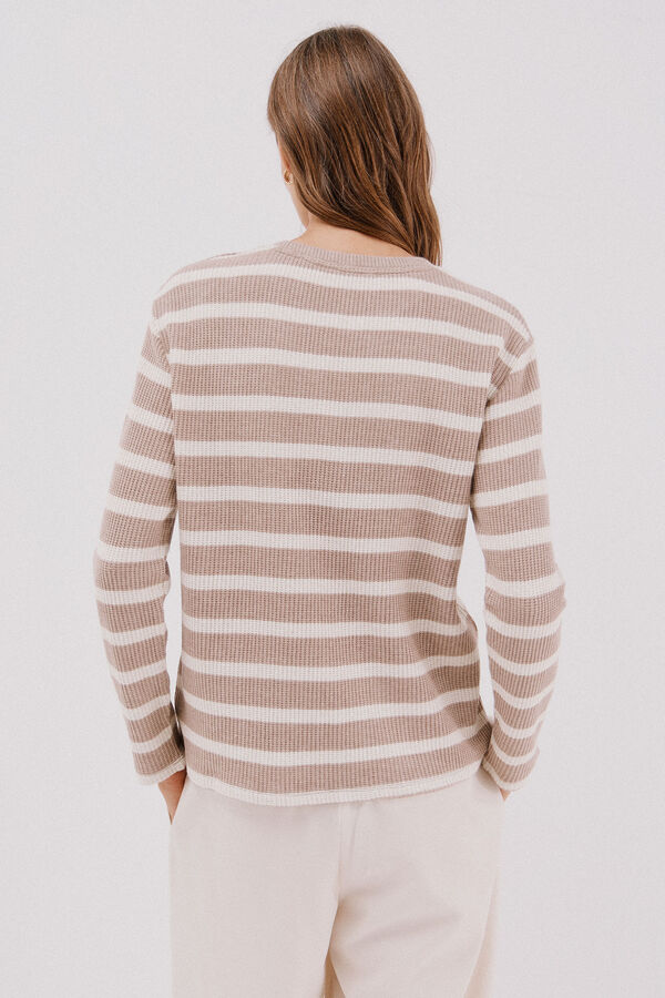 Cortefiel Sweatshirt estruturado riscas Tostado