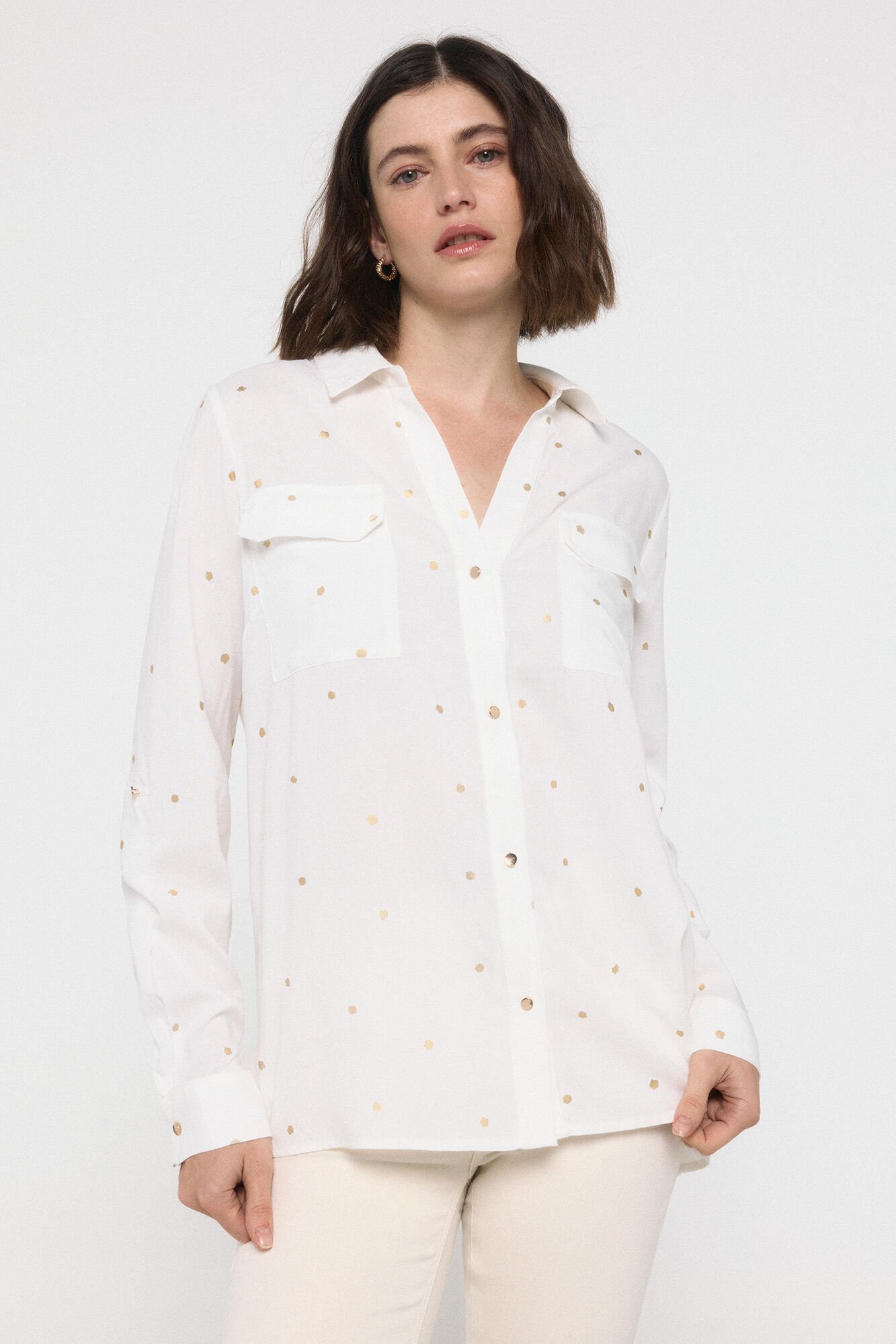 Vero Moda Camisa manga comprida com detalhe de lurex