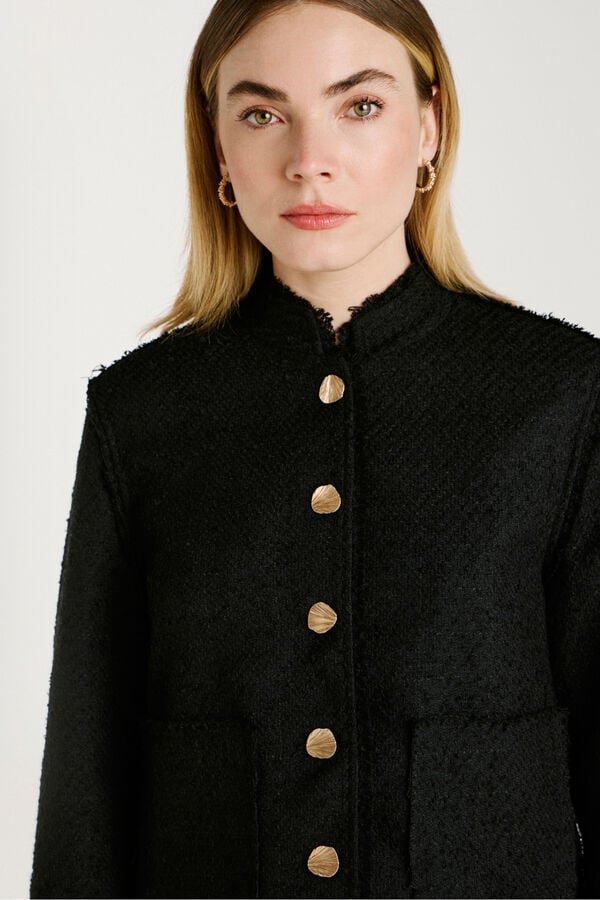 Vila Chaqueta de pa&ntilde;o con botones Negro
