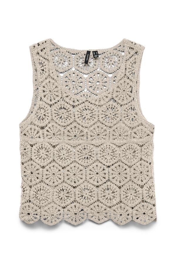 Vero Moda Top sin mangas crochet Beige
